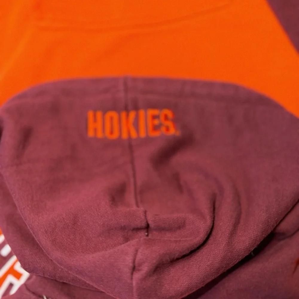 Champion Virginia Tech Hokies Hoodie – Orange & Maroon‎ – Men's Medium - Picture 9 of 11